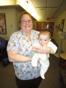 Nurse Tammy...and Emily eating her hand :)