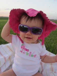 Hat and shades for even more protection from the sun.