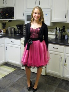 Sissy on the eve of her 13th birthday.  Heading out to her  first "real" junior high dance.  